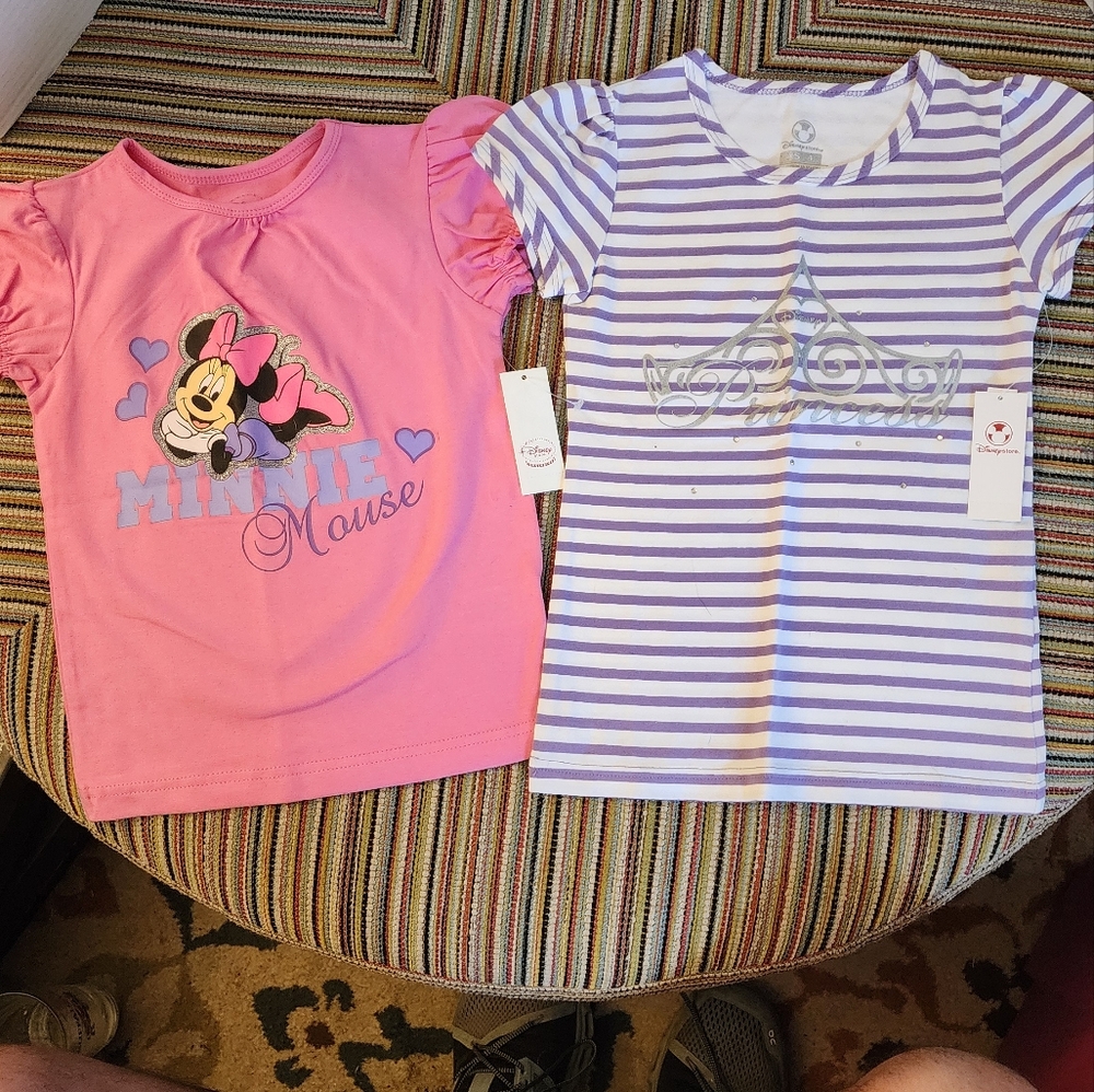 NWT Disney Girls Shirt Minnie Mouse Princess Size 4T XS Pink Purple